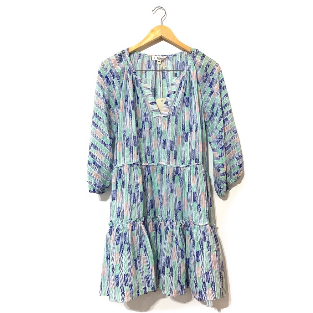 Lemlem Blue Green Patterned Mini Dress